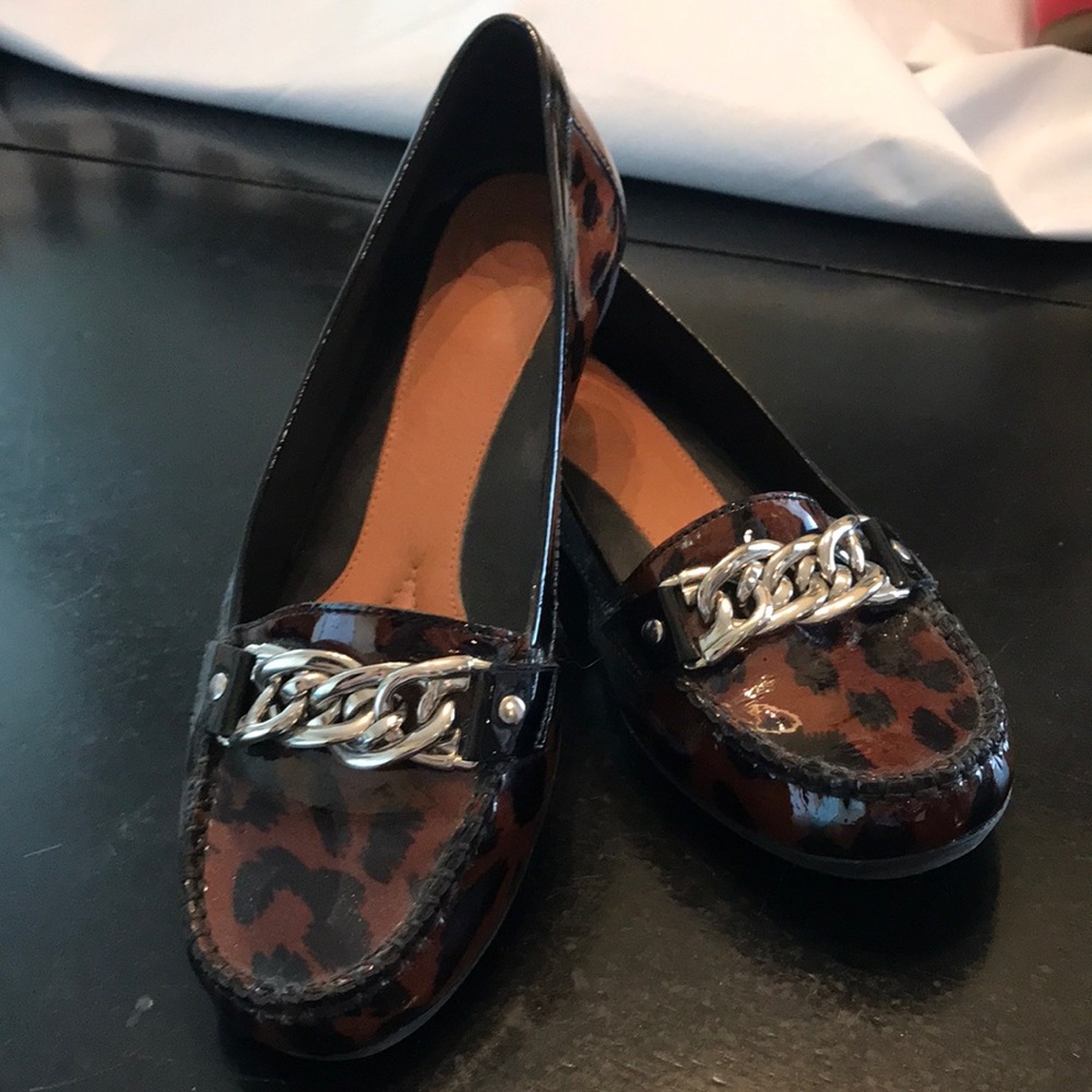 Patent Leather Animal Print Loafers